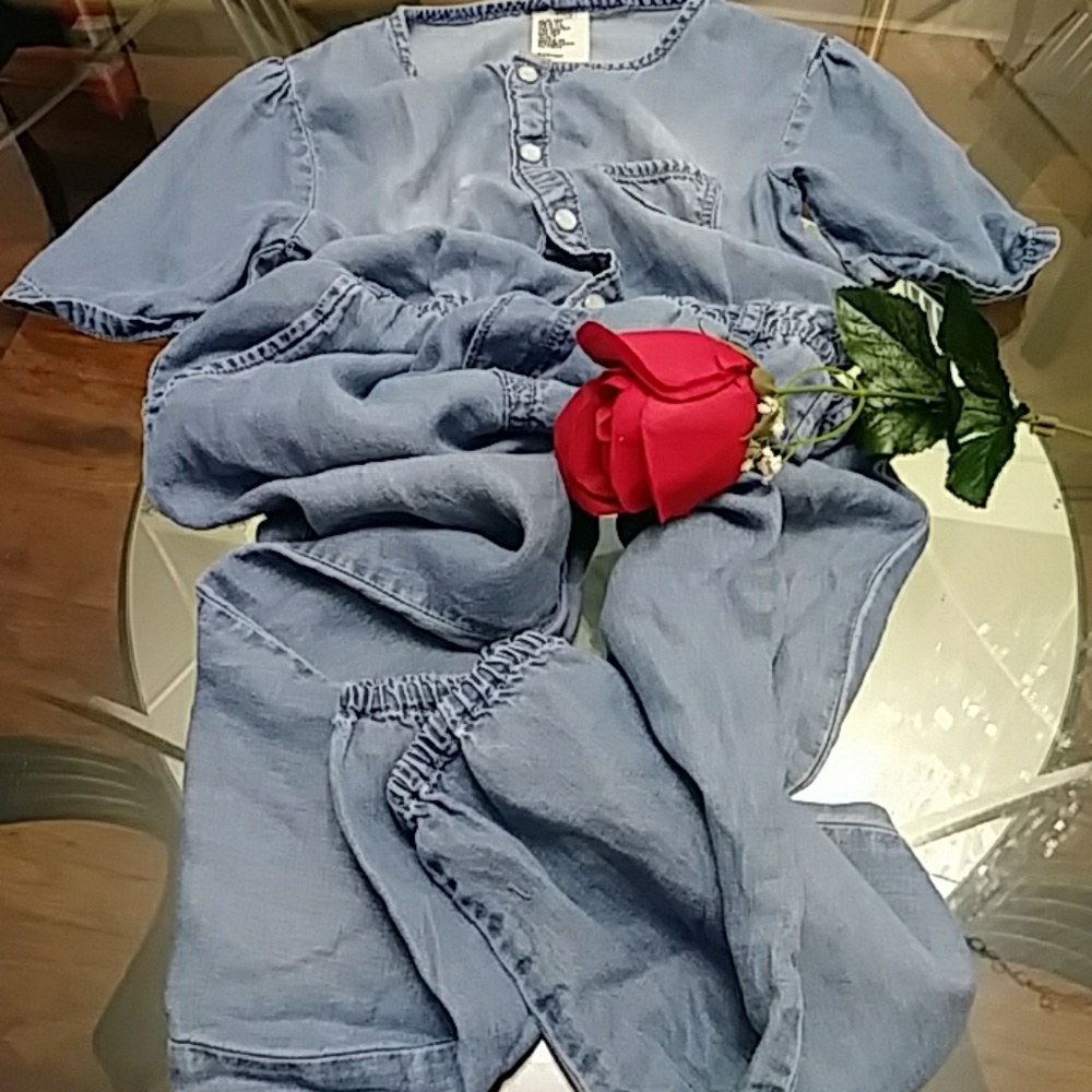 H&M GIRLS DENIUM ROMPER SIZE 6-7 - Picture 5 of 8